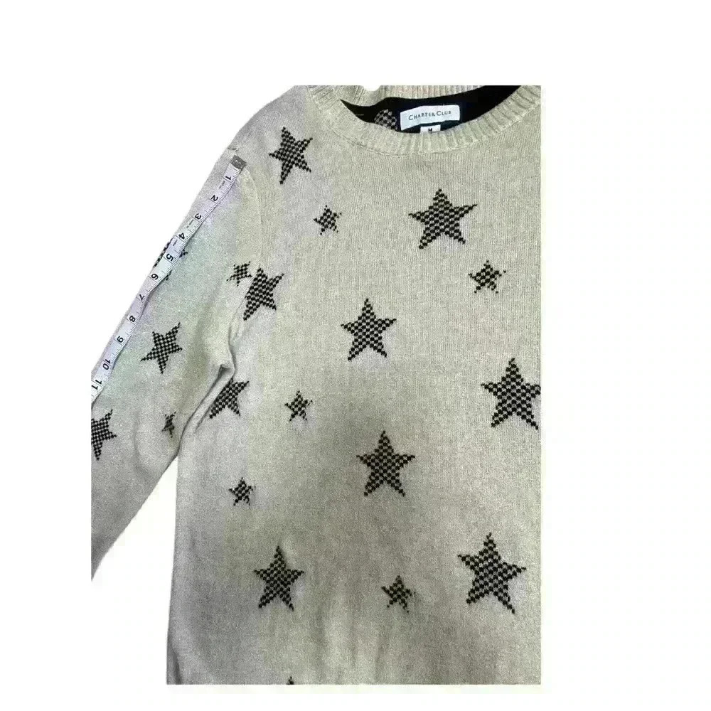 Charter Club Women's Long Sleeve Crew Neck Sweater Beige Size M - Picture 7 of 9